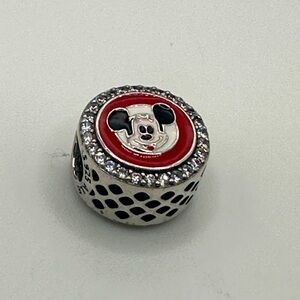 Pandora Disney CLASSIC “Mickey Mouse Club” CZ Red, White, Black CZ Charm!